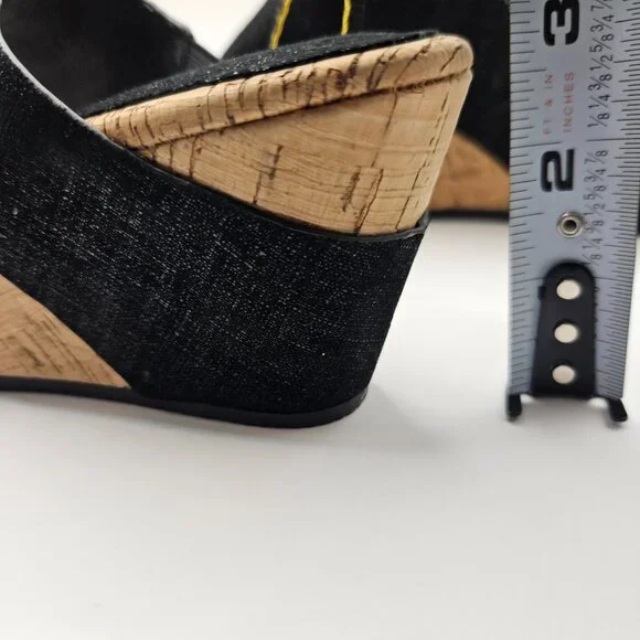 Donald J. Pliner Black Sandals with Cork Wedge - Picture 8 of 10